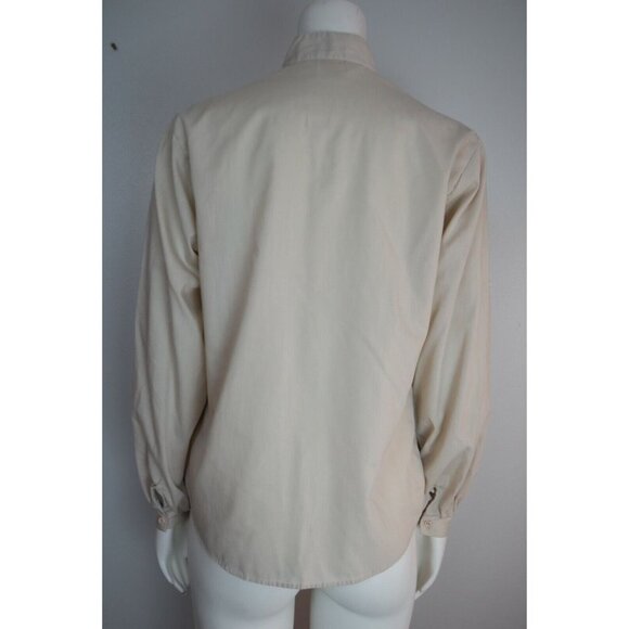 VINTAGE WOMEN'S BEIGE BUTTON-UP BLOUSE - SHIP'N SHORE COLLECTIBLES - SIZE 6 - Picture 10 of 11